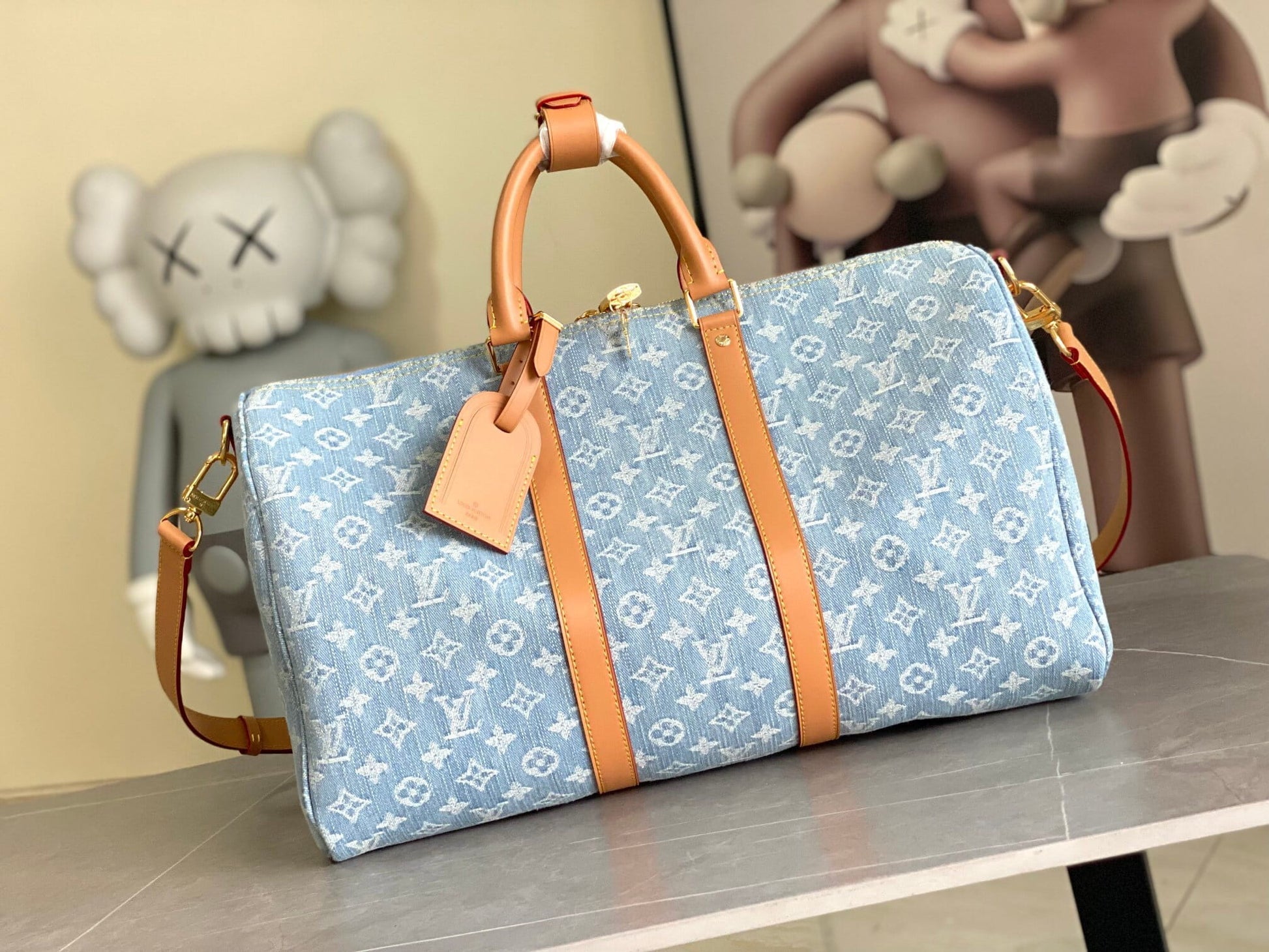 Louis Vuitton LV Monogram Denim Keepall Bandoulière 50