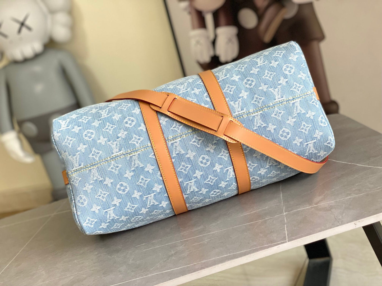 Louis Vuitton LV Monogram Denim Keepall Bandoulière 50 - Blue Denim Travel Bag
