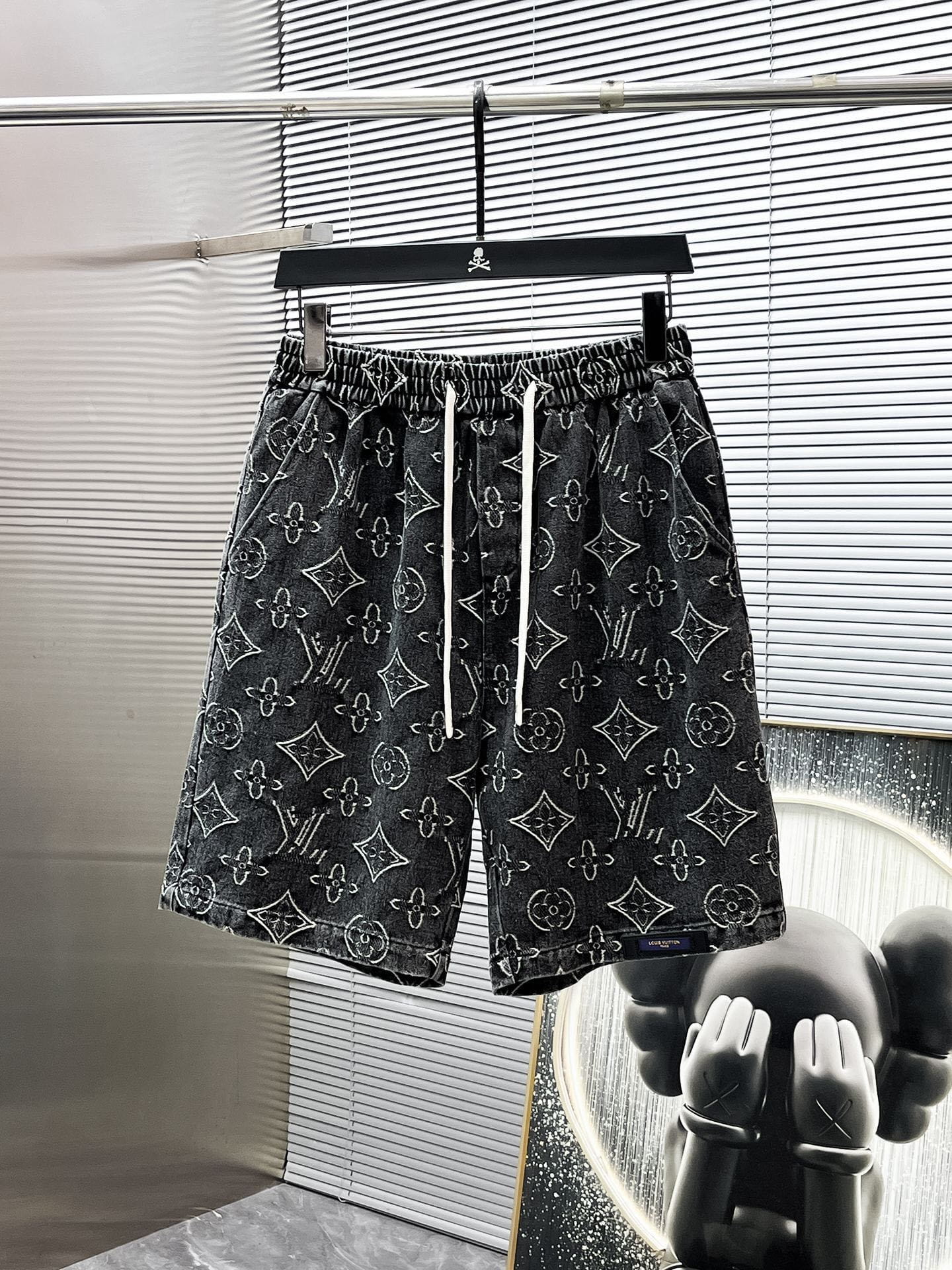 Louis Vuitton LV Monogram Denim Set - Charcoal Black Short-Sleeved Shirt & Shorts Co-ord