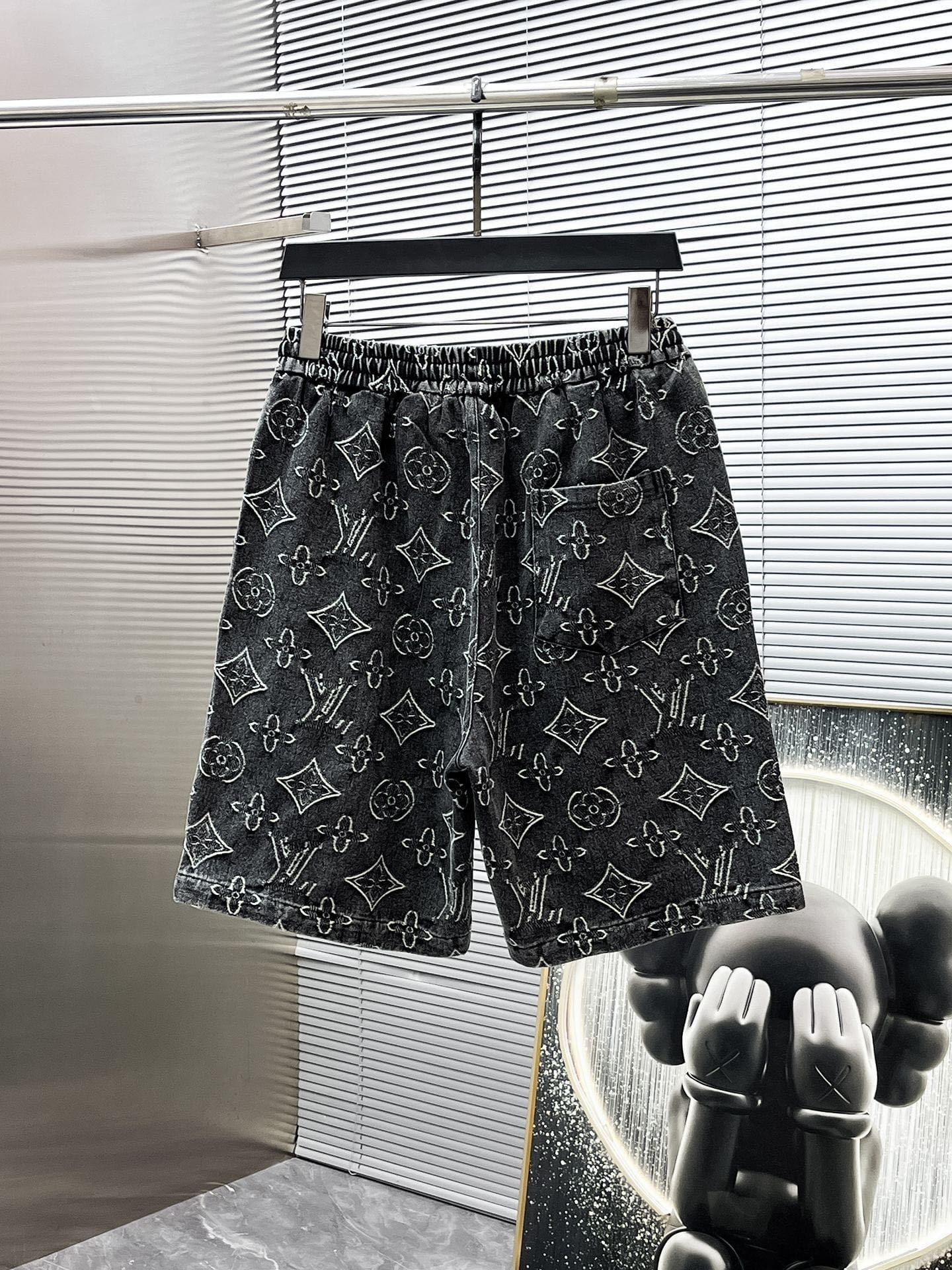 Louis Vuitton LV Monogram Denim Set - Charcoal Black Short-Sleeved Shirt & Shorts Co-ord