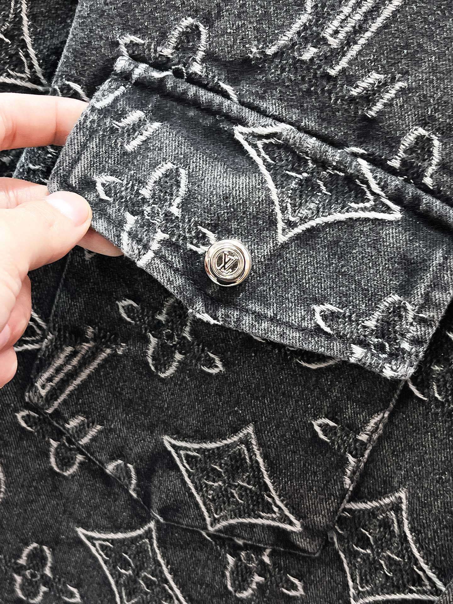 Louis Vuitton LV Monogram Denim Set - Charcoal Black Short-Sleeved Shirt & Shorts Co-ord