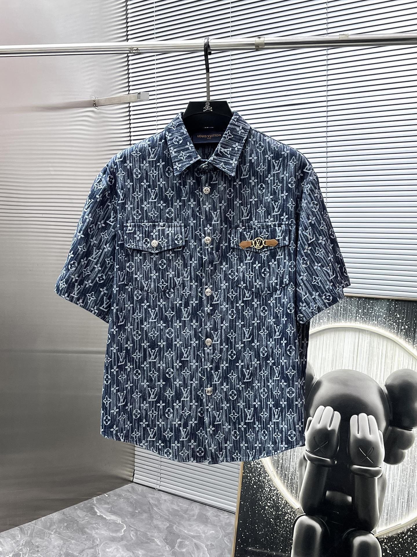 Louis Vuitton LV Monogram Denim Short-Sleeved Shirt & Shorts Co-ord Set