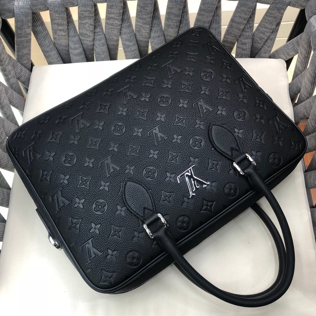 Louis Vuitton LV Monogram Empreinte Black Leather Briefcase