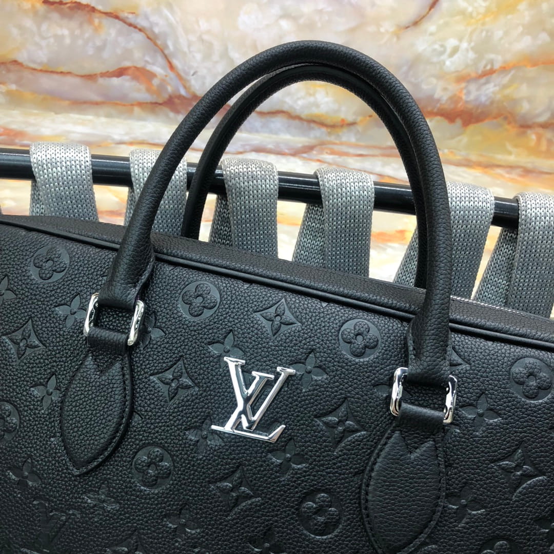 Louis Vuitton LV Monogram Empreinte Black Leather Briefcase