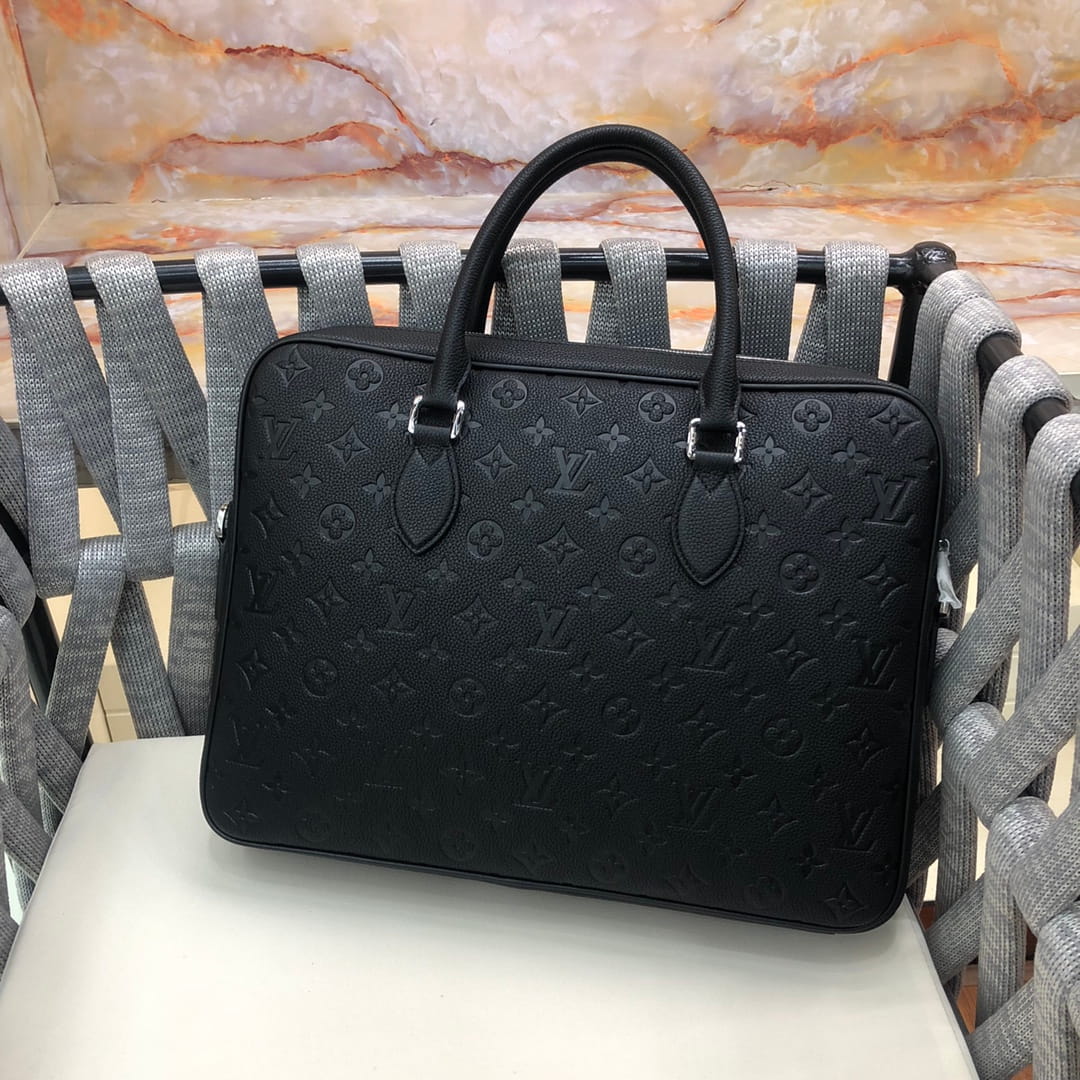 Louis Vuitton LV Monogram Empreinte Black Leather Briefcase