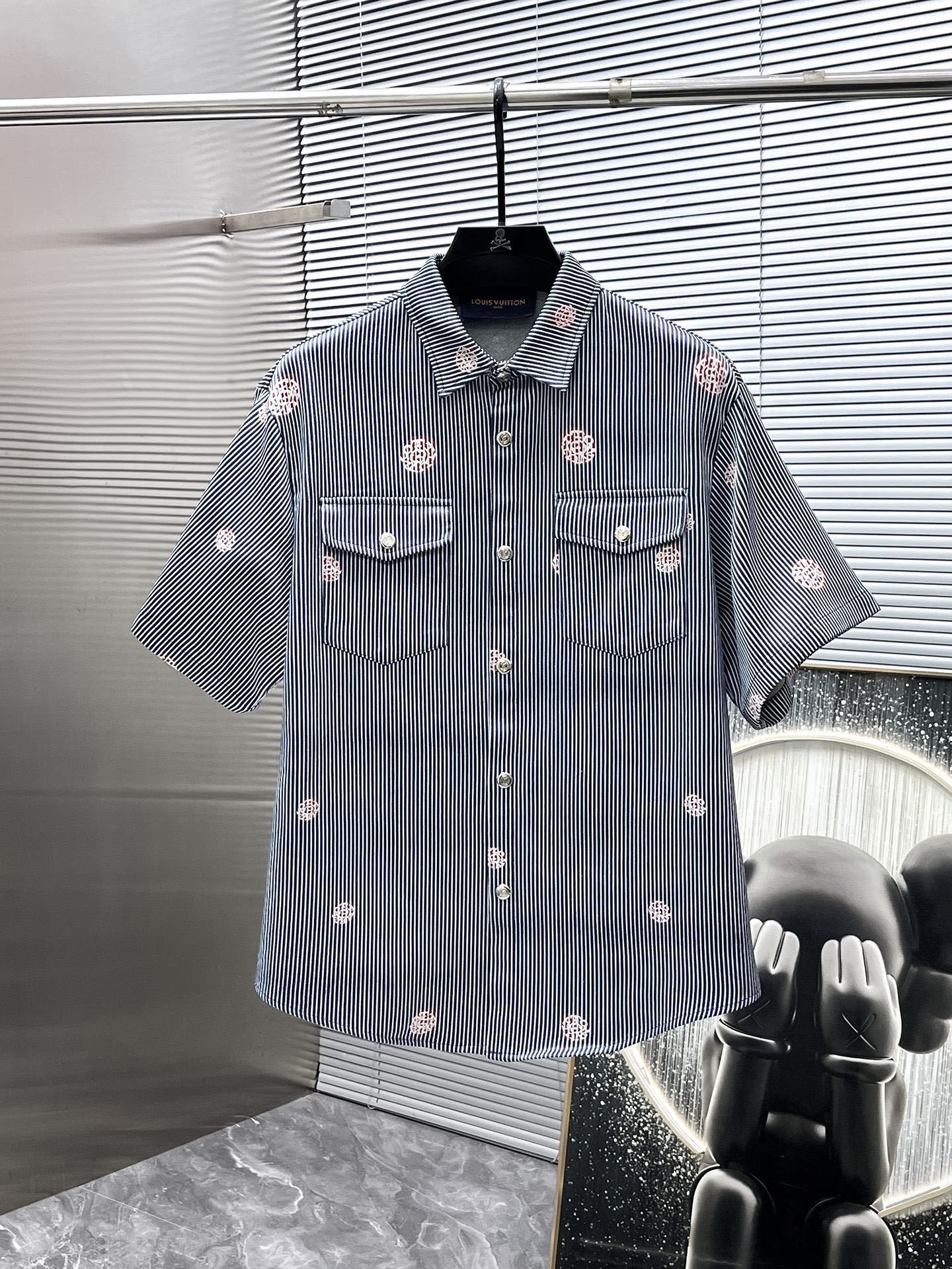 Louis Vuitton LV Monogram Flower Striped Denim Shirt & Shorts Co-ord  Set