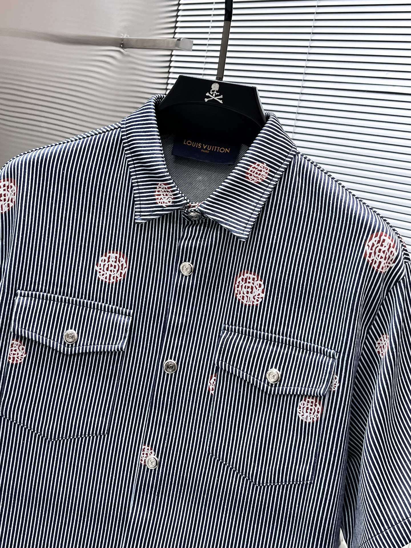 Louis Vuitton LV Monogram Flower Striped Denim Shirt & Shorts Co-ord  Set