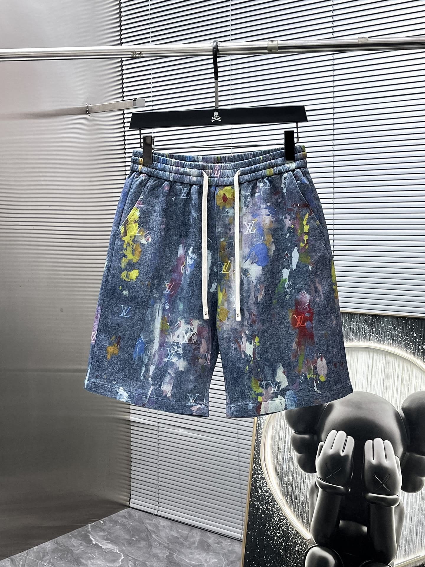 Louis Vuitton LV Monogram Paint Splatter Indigo Blue Denim Co-ord Set