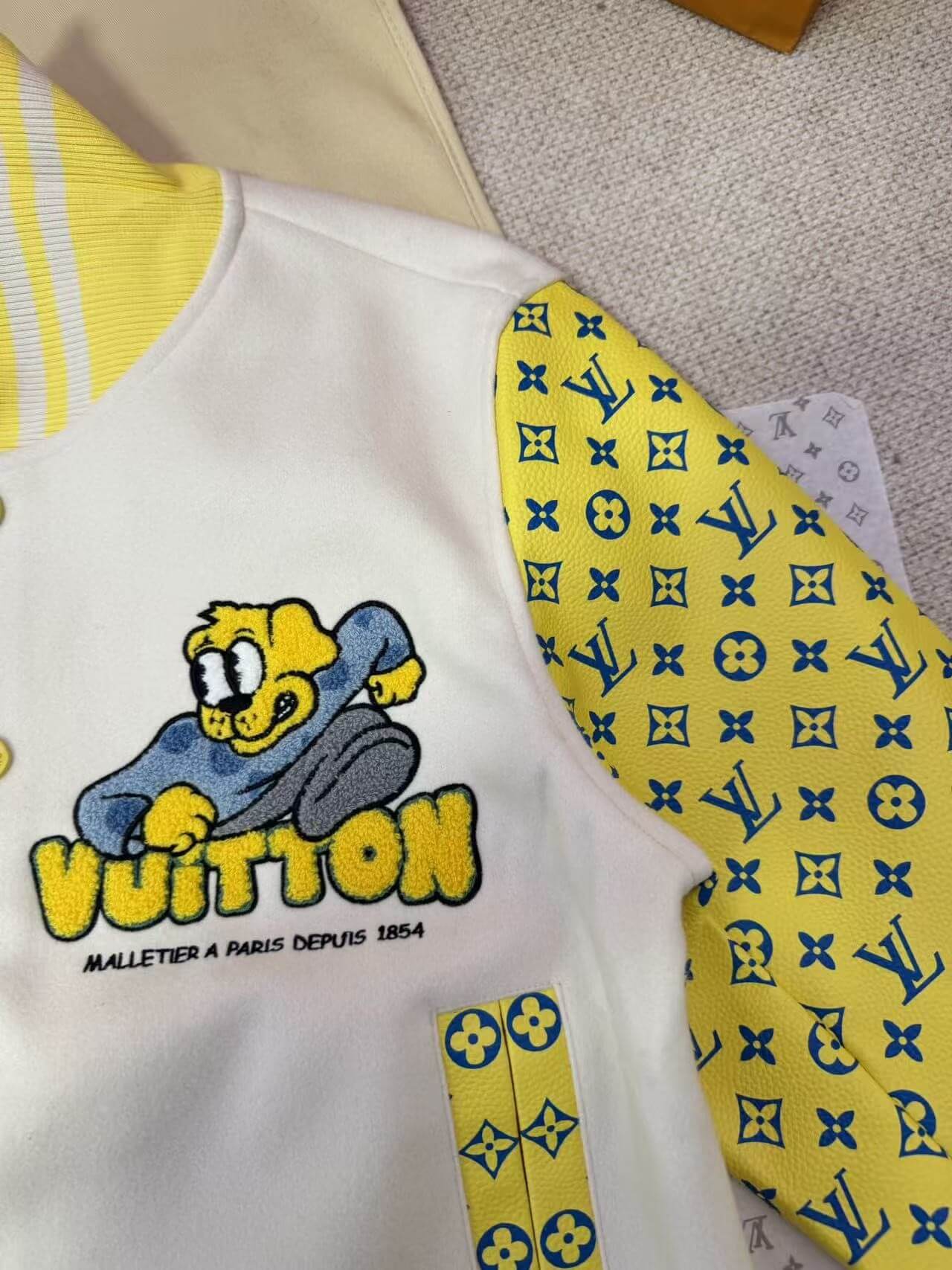 Louis Vuitton LV Monogram Playground Varsity Blouson - White & Yellow