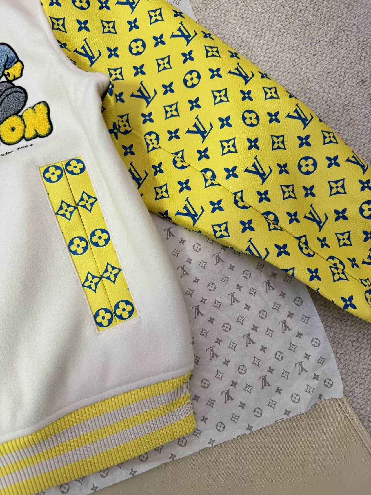 Louis Vuitton LV Monogram Playground Varsity Blouson - White & Yellow