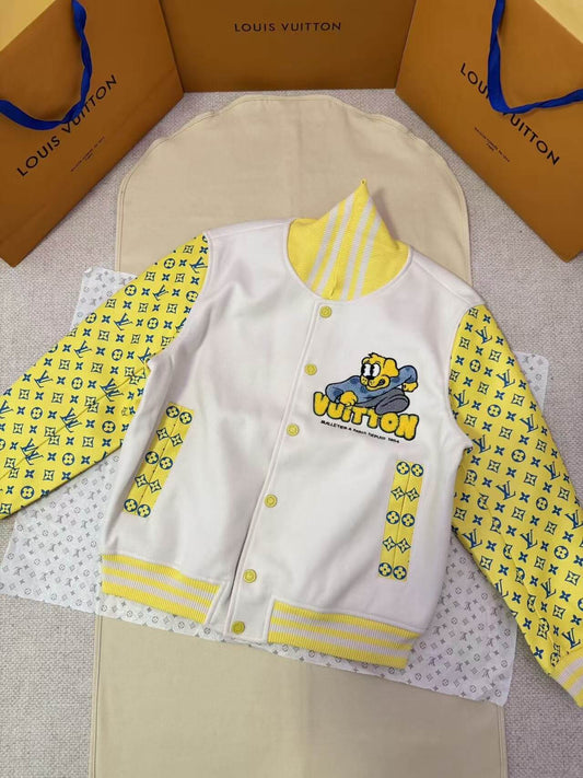 Louis Vuitton LV Monogram Playground Varsity Blouson - White & Yellow