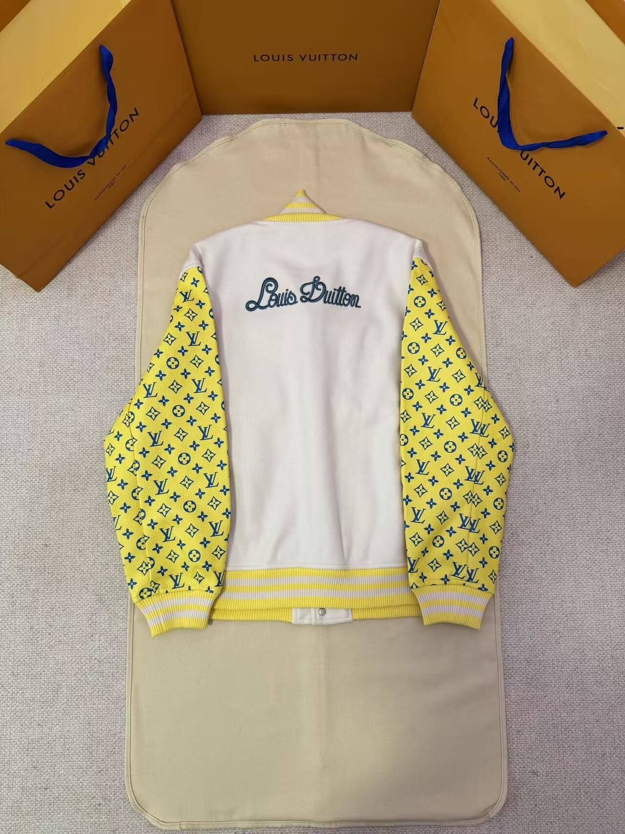 Louis Vuitton LV Monogram Playground Varsity Blouson - White & Yellow