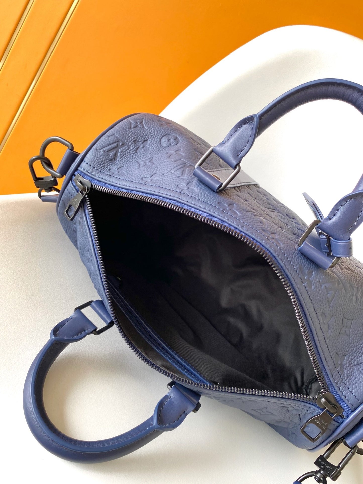 Louis Vuitton LV Monogram Taurillon Keepall Bandouliere 35 in Blue