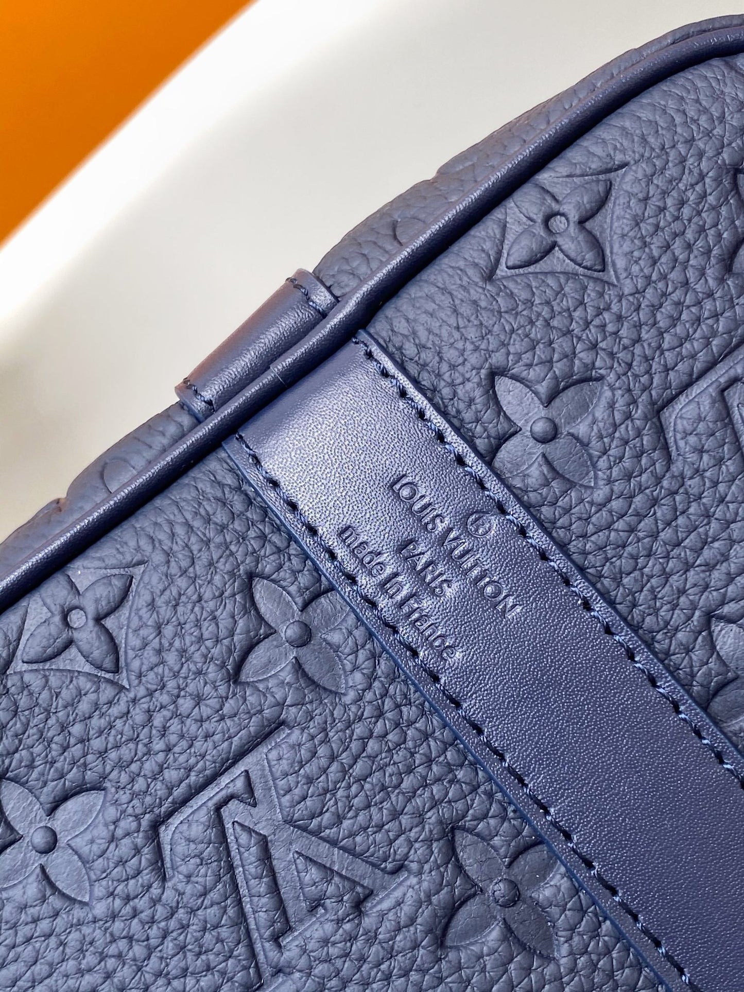 Louis Vuitton LV Monogram Taurillon Keepall Bandouliere 35 in Blue