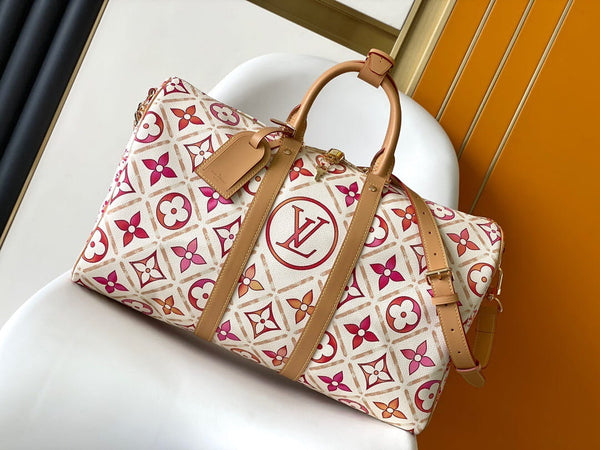 Louis Vuitton LV Monogram Tile Keepall Bandouliere 45 Travel Bag