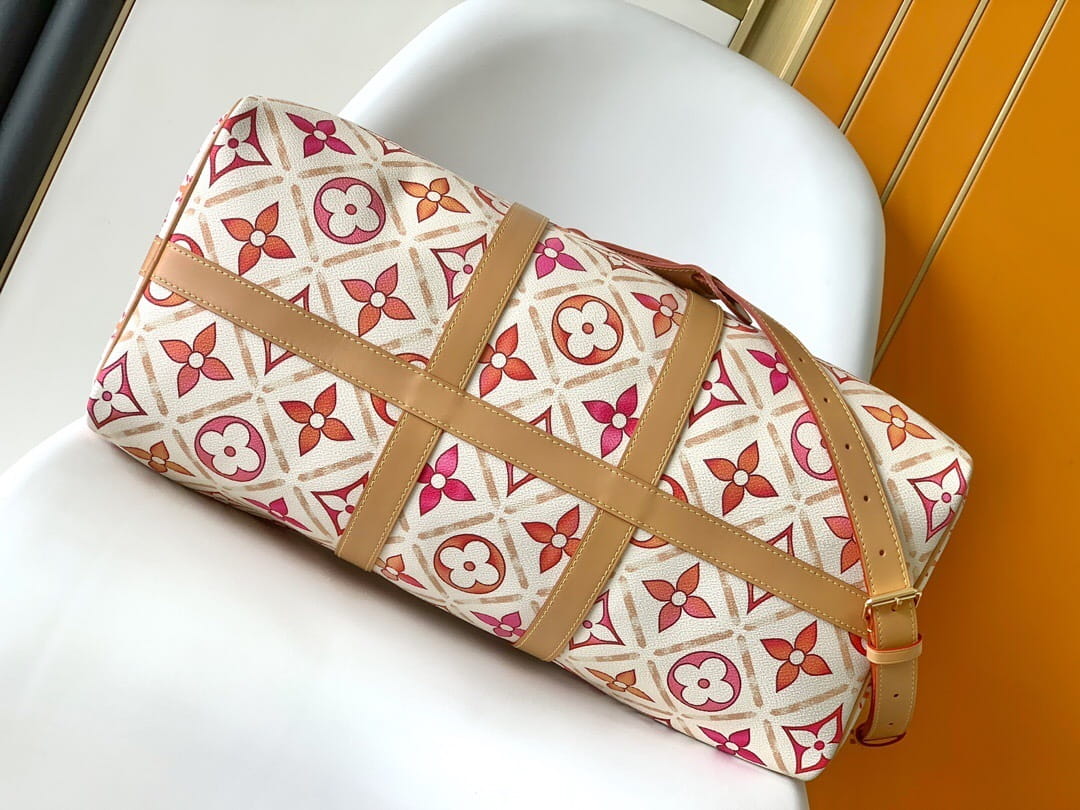 Louis Vuitton LV Monogram Tile Keepall Bandouliere 45 Travel Bag