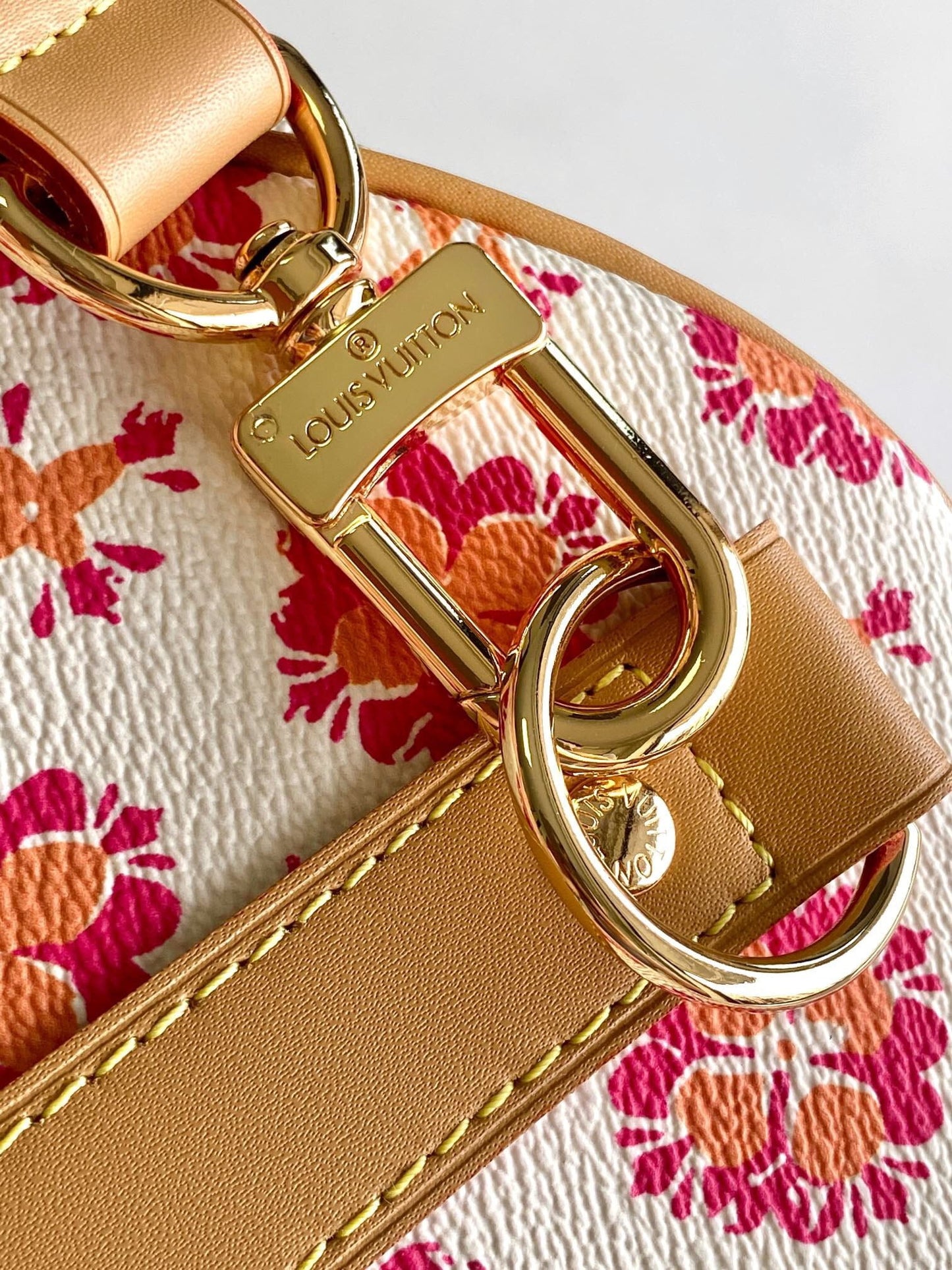 Louis Vuitton LV Monogram Tile Keepall Bandouliere 45 Travel Bag Coral