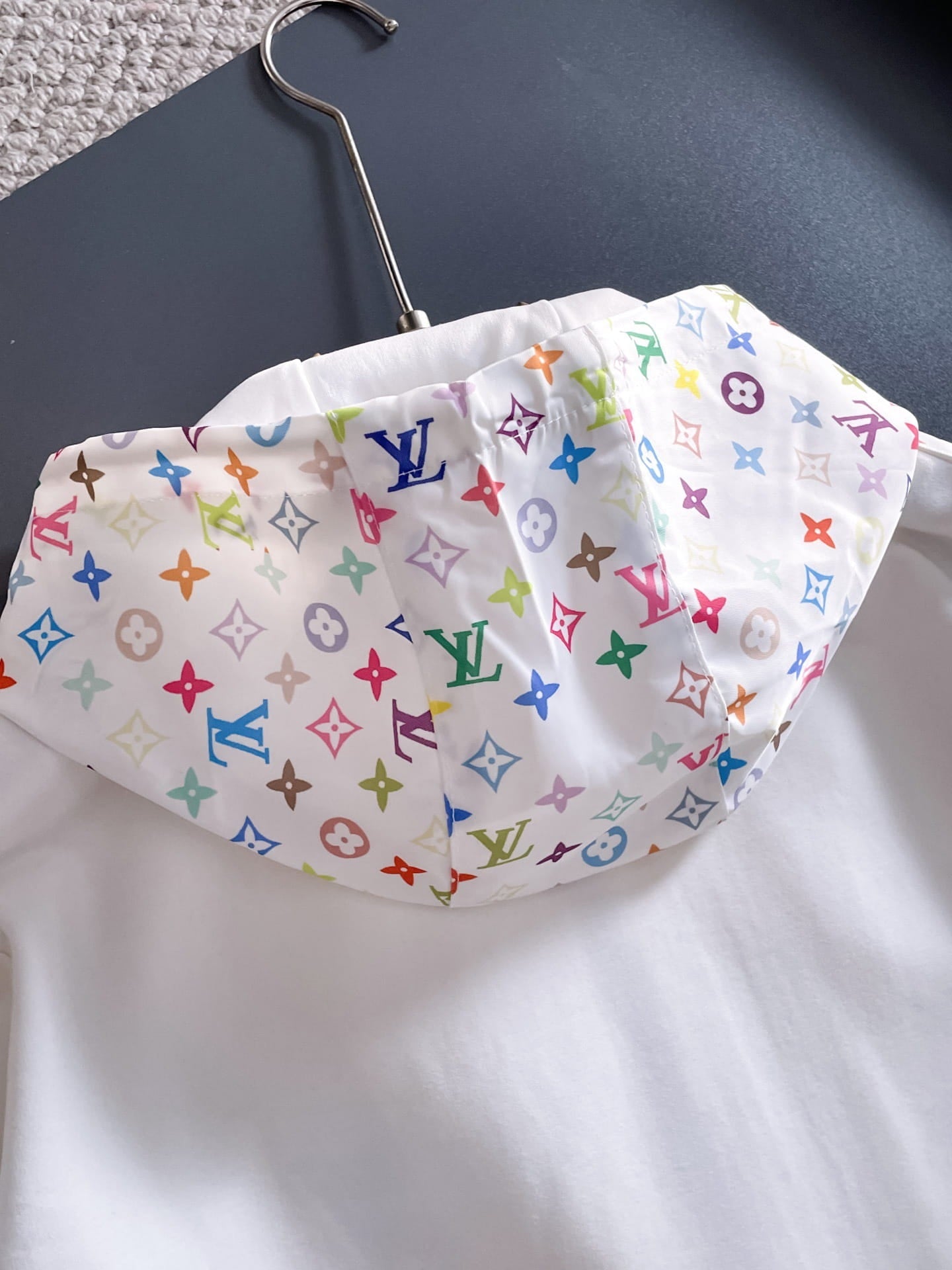 Louis Vuitton LV Multicolor Monogram Tracksuit - White Graphic Stripe Zip Hoodie Set