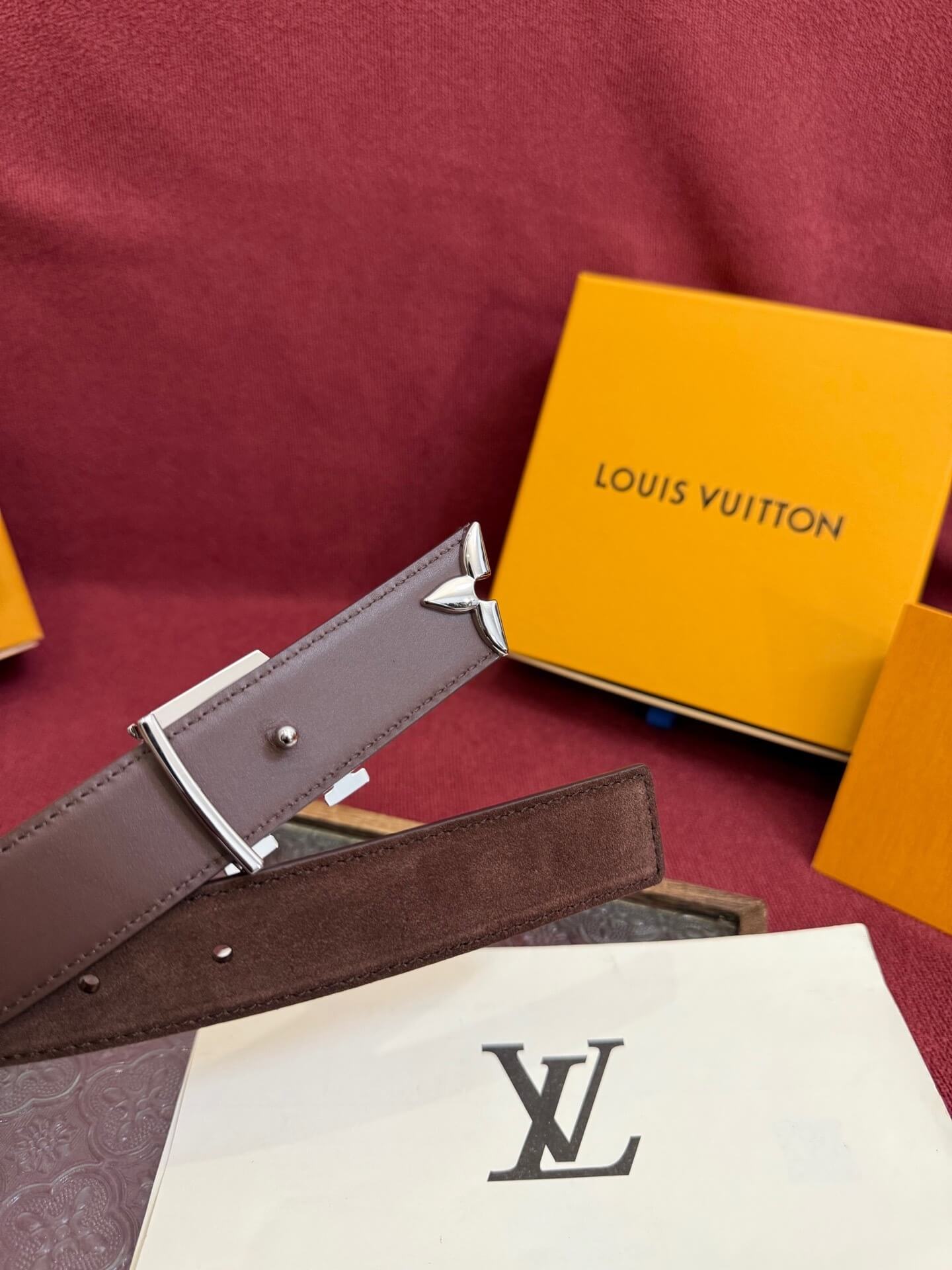 Louis Vuitton LV Pretty 30mm Chocolate Brown Suede Belt - Silver Buckle