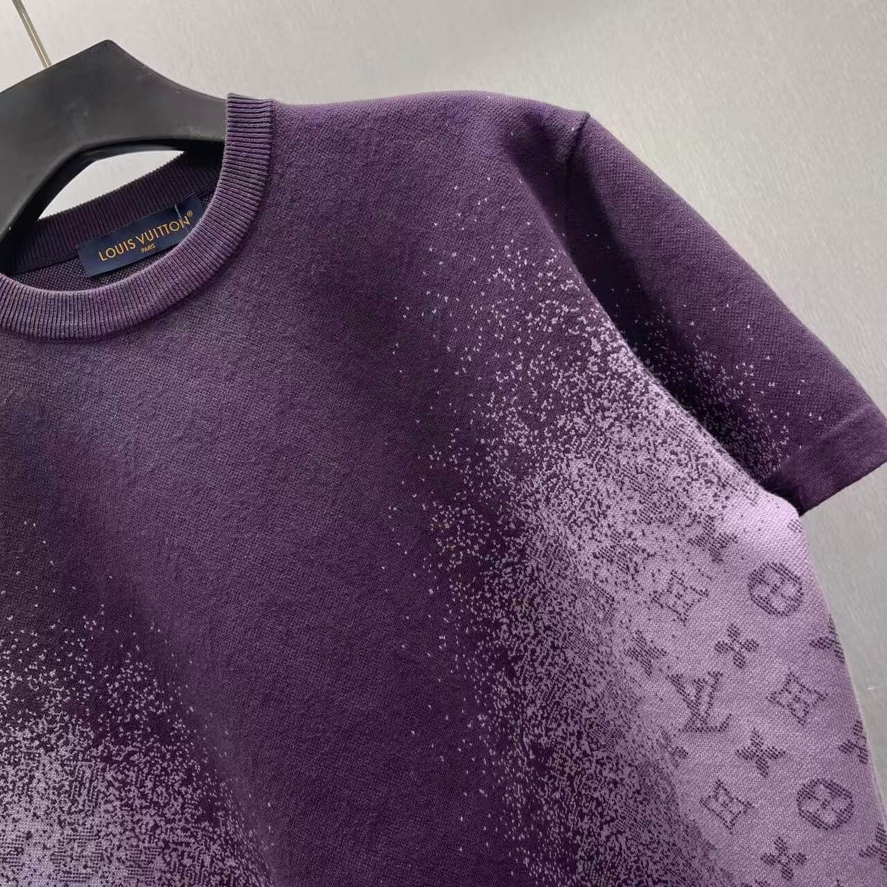Louis Vuitton LV Purple Monogram Jacquard Short-Sleeved Crewneck