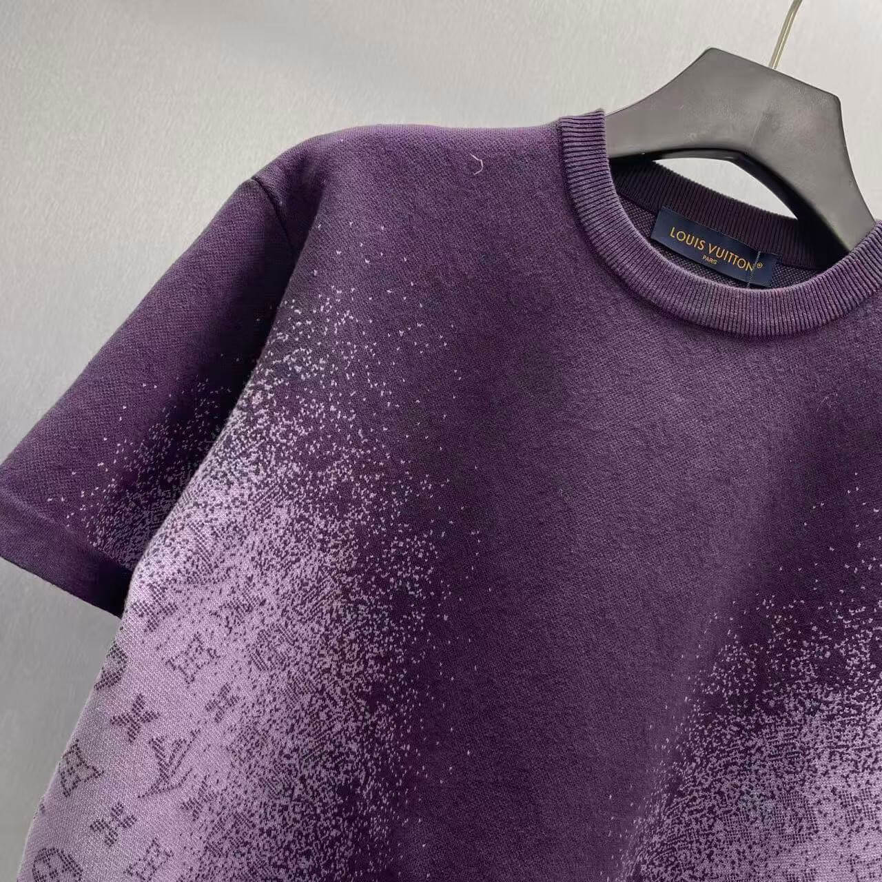 Louis Vuitton LV Purple Monogram Jacquard Short-Sleeved Crewneck