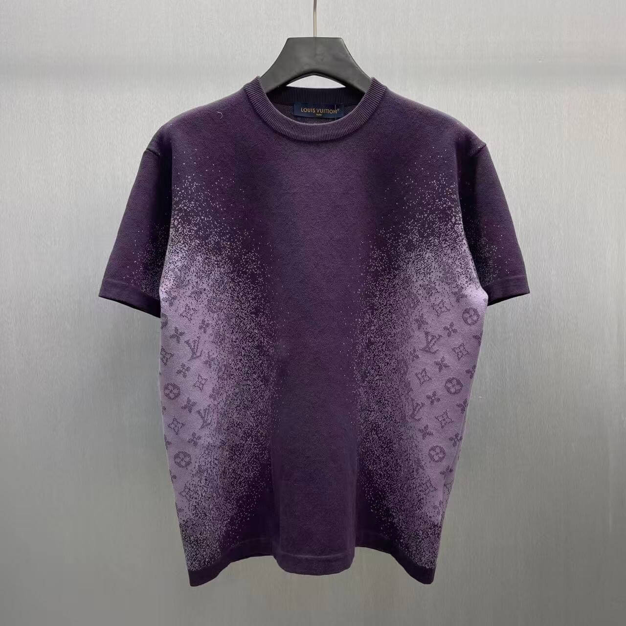 Louis Vuitton LV Purple Monogram Jacquard Short-Sleeved Crewneck