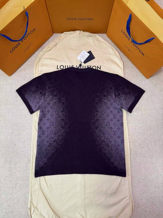 Louis Vuitton LV Purple Monogram Jacquard Short-Sleeved Crewneck
