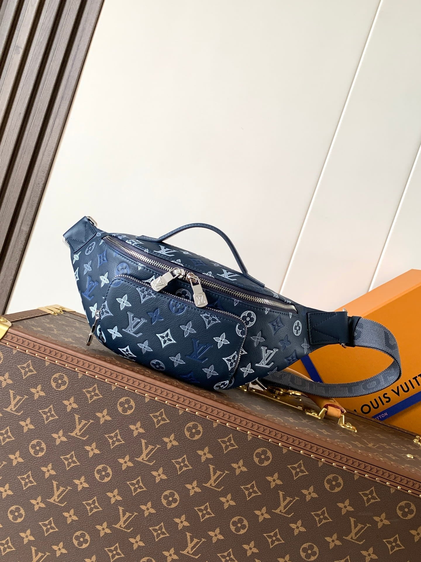 Louis Vuitton LV Rush Bumbag - Navy Blue Monogram Heritage Canvas Belt Bag