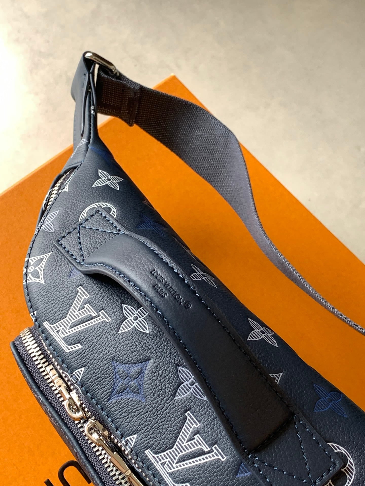 Louis Vuitton LV Rush Bumbag - Navy Blue Monogram Heritage Canvas Belt Bag