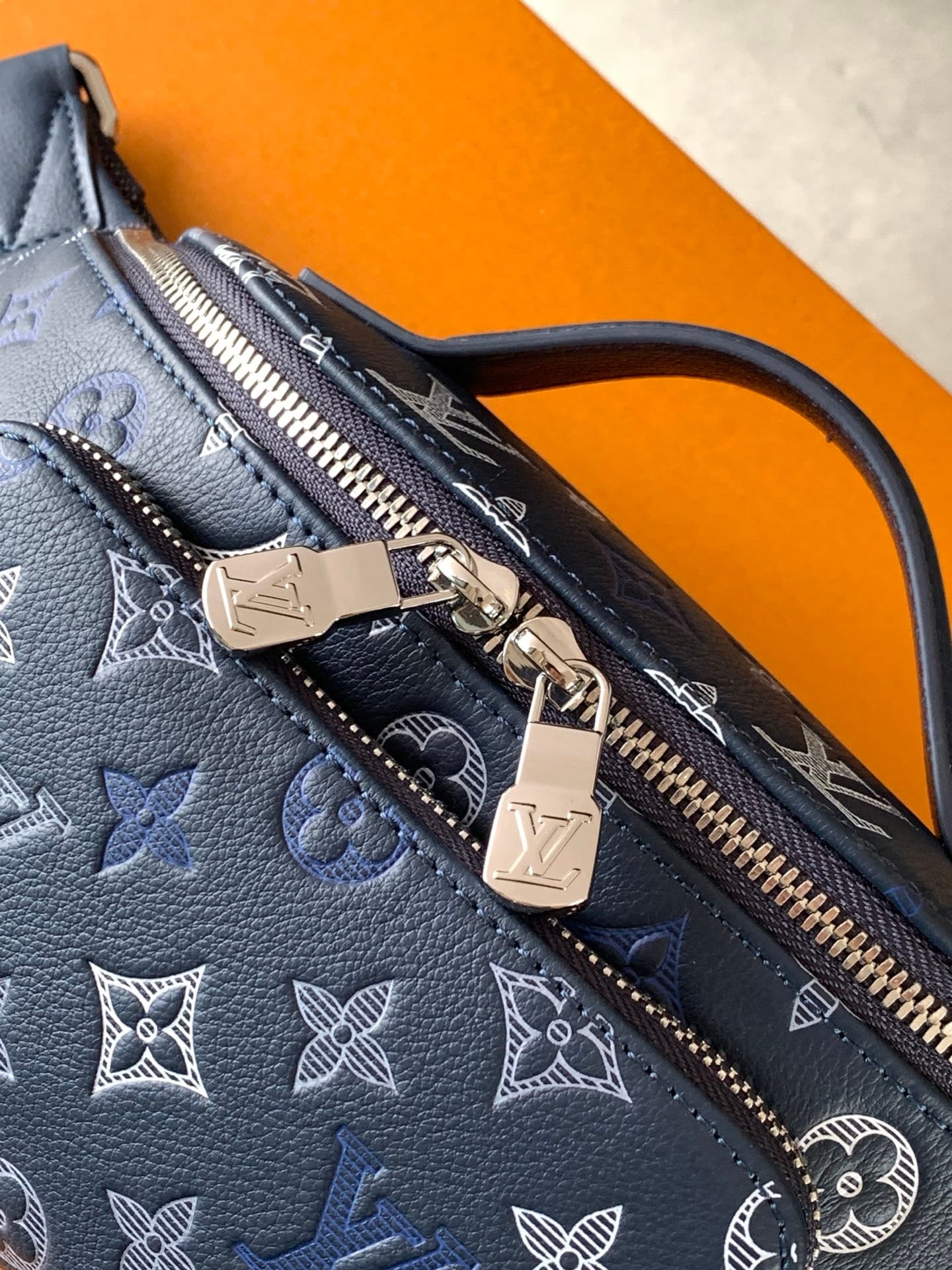 Louis Vuitton LV Rush Bumbag - Navy Blue Monogram Heritage Canvas Belt Bag