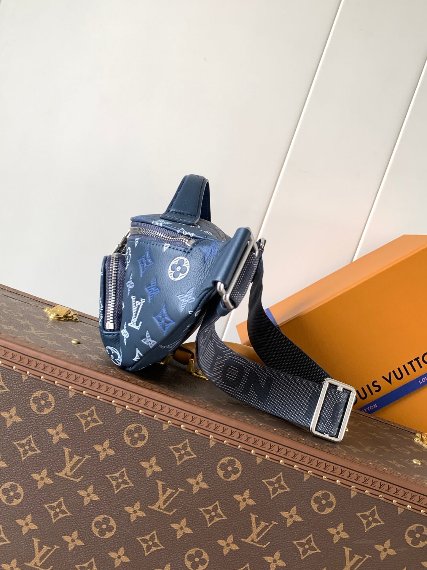 Louis Vuitton LV Rush Bumbag - Navy Blue Monogram Heritage Canvas Belt Bag