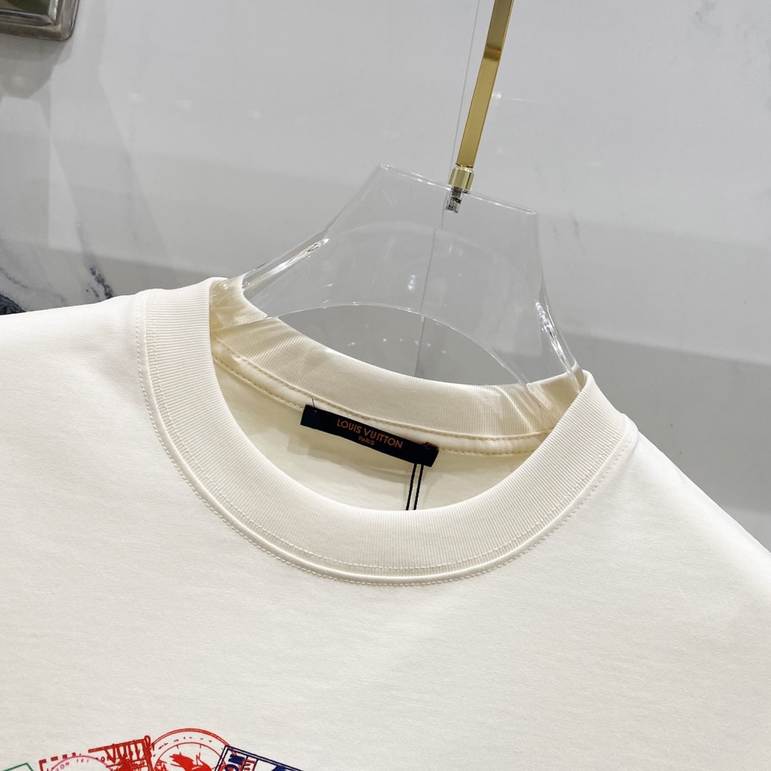 Louis Vuitton LV Stamps T-Shirt – Milk / Off-White – Hollo Shoe