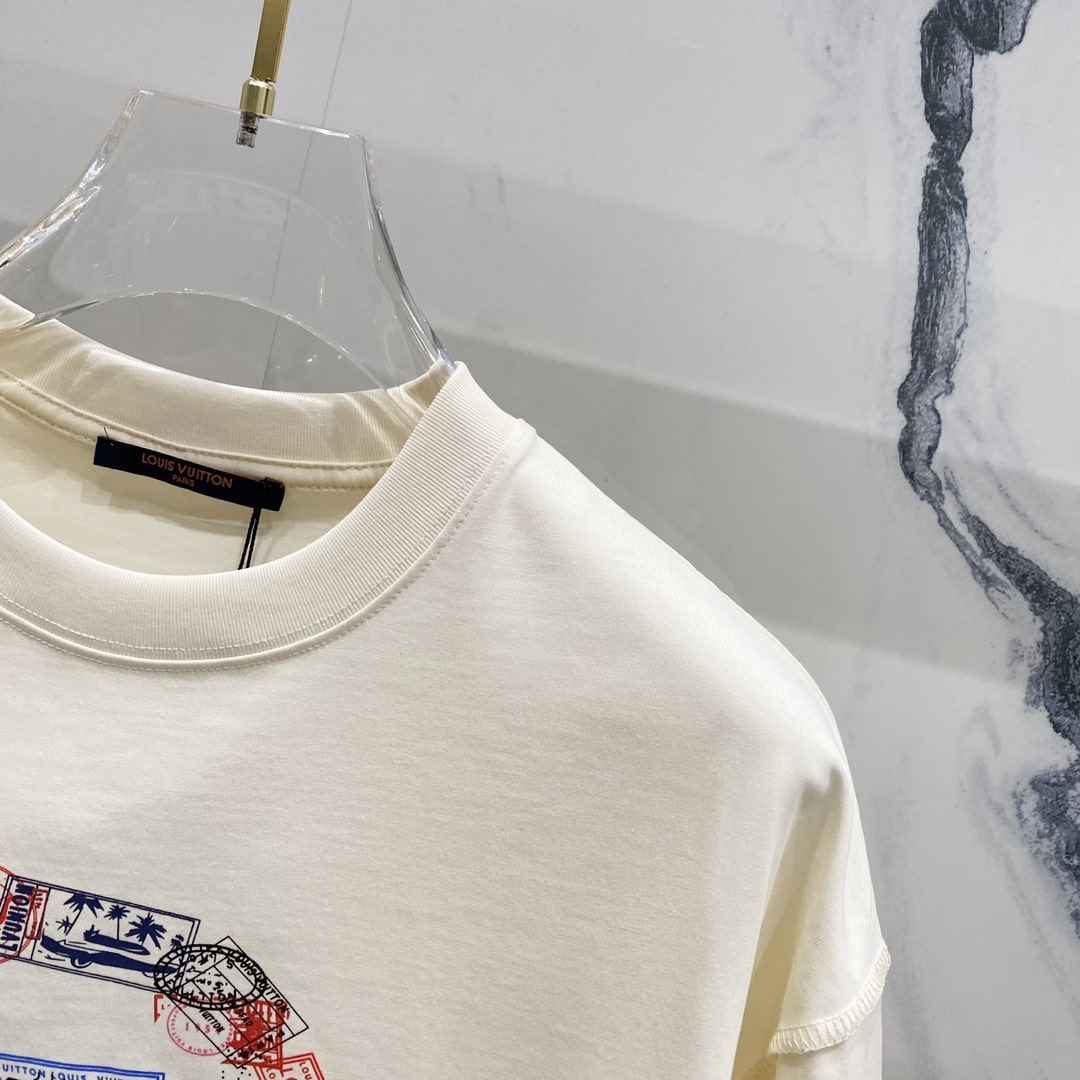 Louis Vuitton LV Stamps T-Shirt – Milk / Off-White