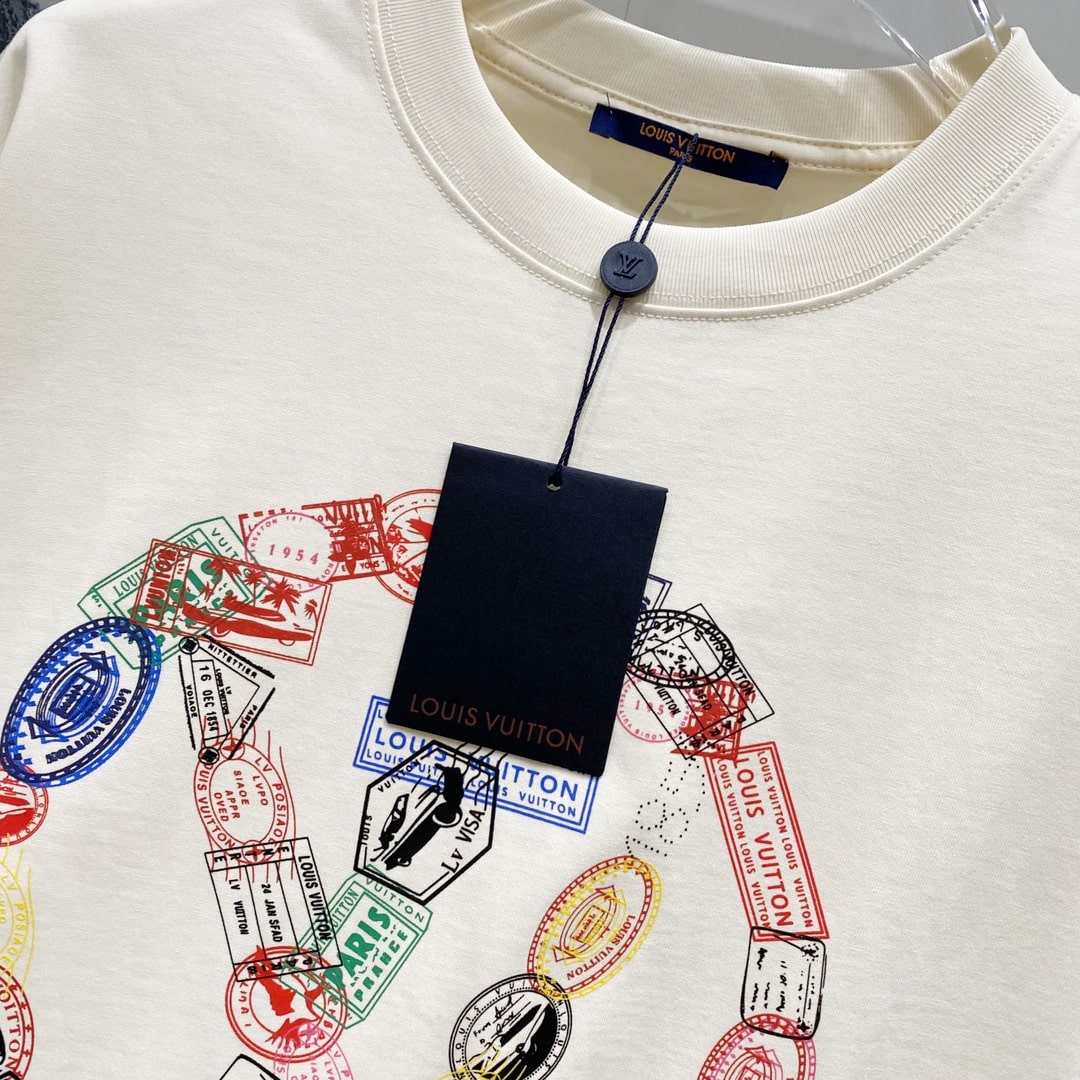 Louis Vuitton LV Stamps T-Shirt – Milk / Off-White