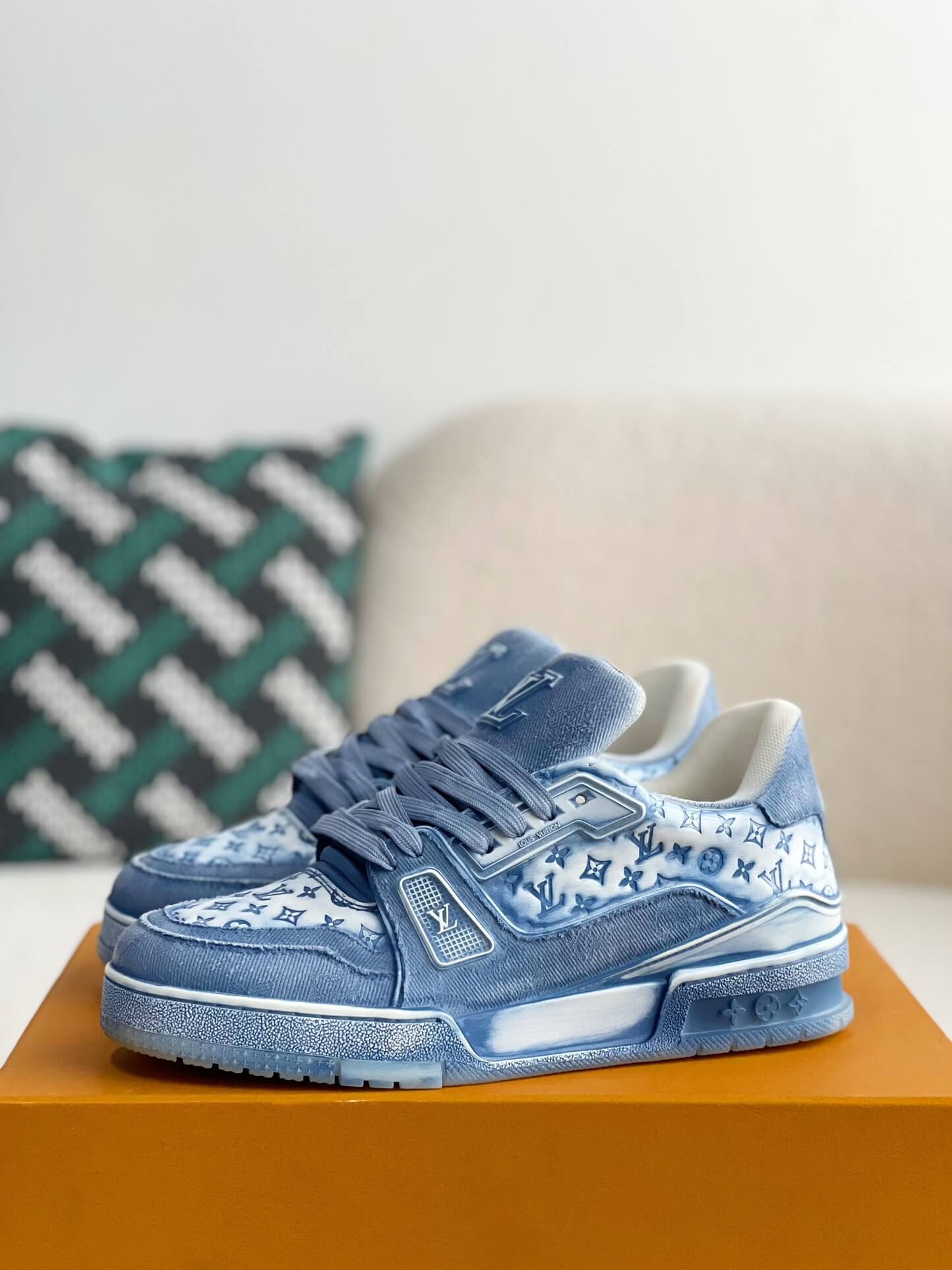 Louis Vuitton LV Trainer – Blue Velvet & Monogram "Cloud" Edition