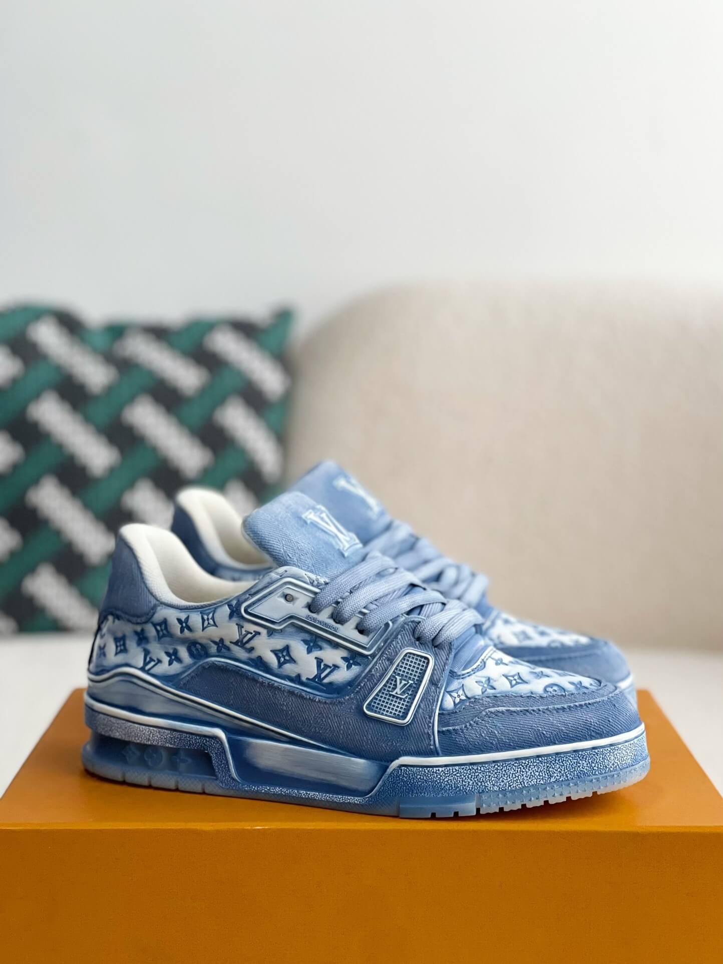 Louis Vuitton LV Trainer – Blue Velvet & Monogram "Cloud" Edition