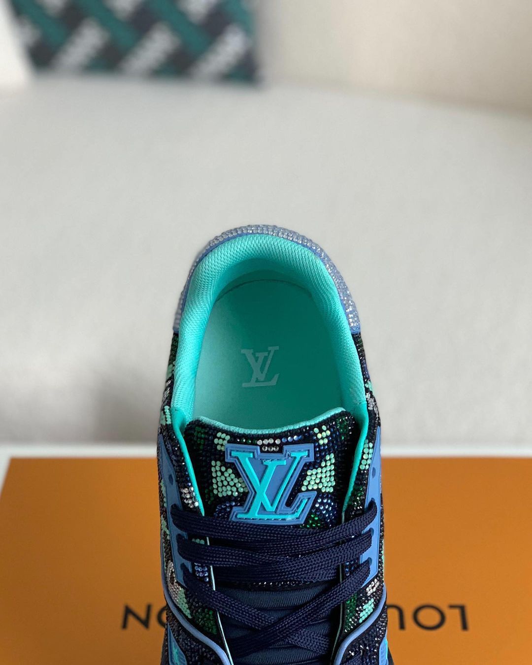 Louis Vuitton LV Trainer – Red & White Grained Calf Leather