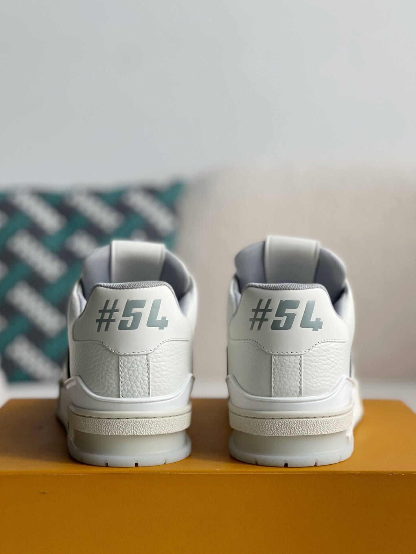 Louis Vuitton LV Trainer – White & Grey Grained Calf Leather