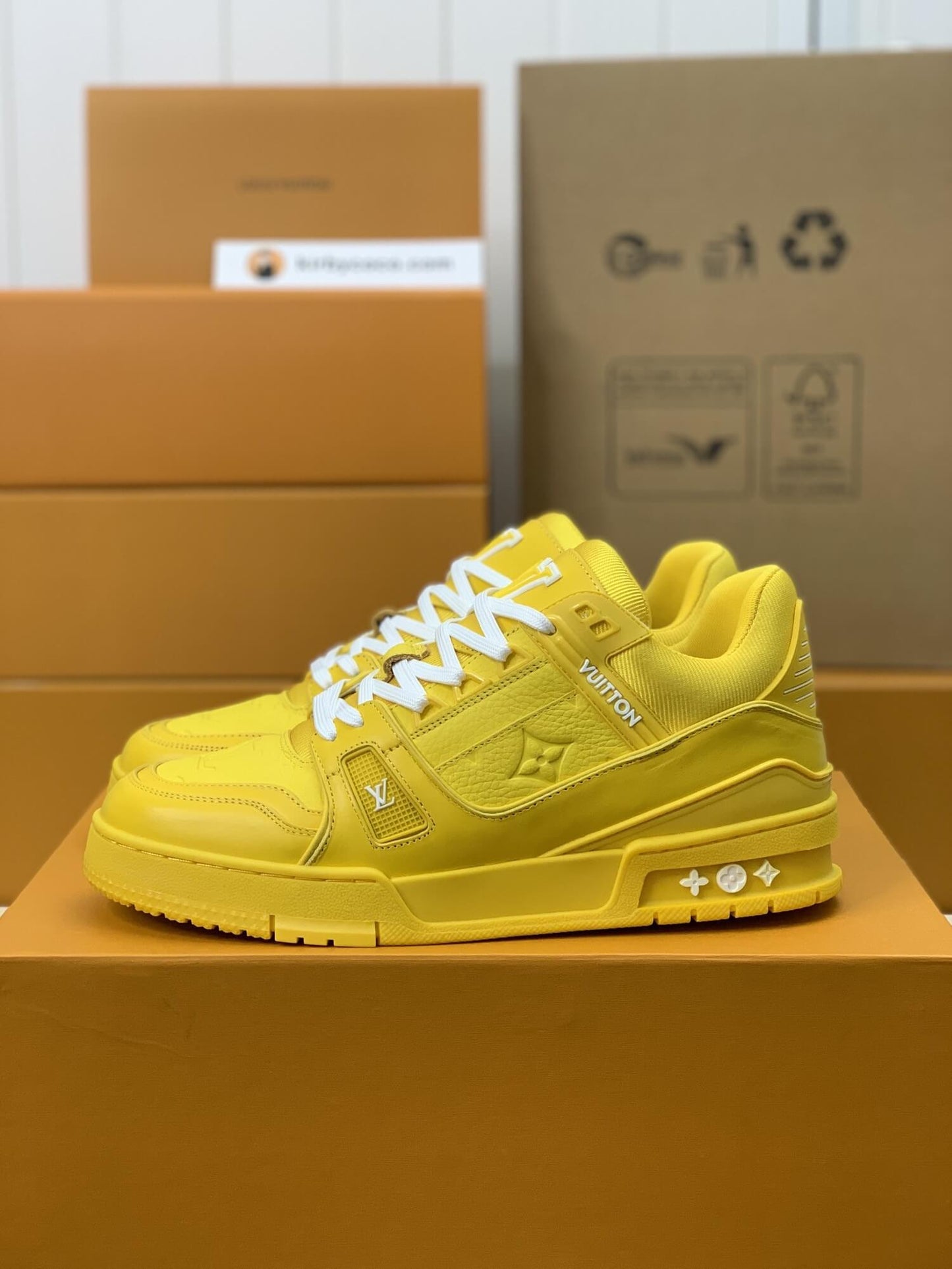 Louis Vuitton LV Trainer – Yellow Monogram Empreinte & Grained Leather