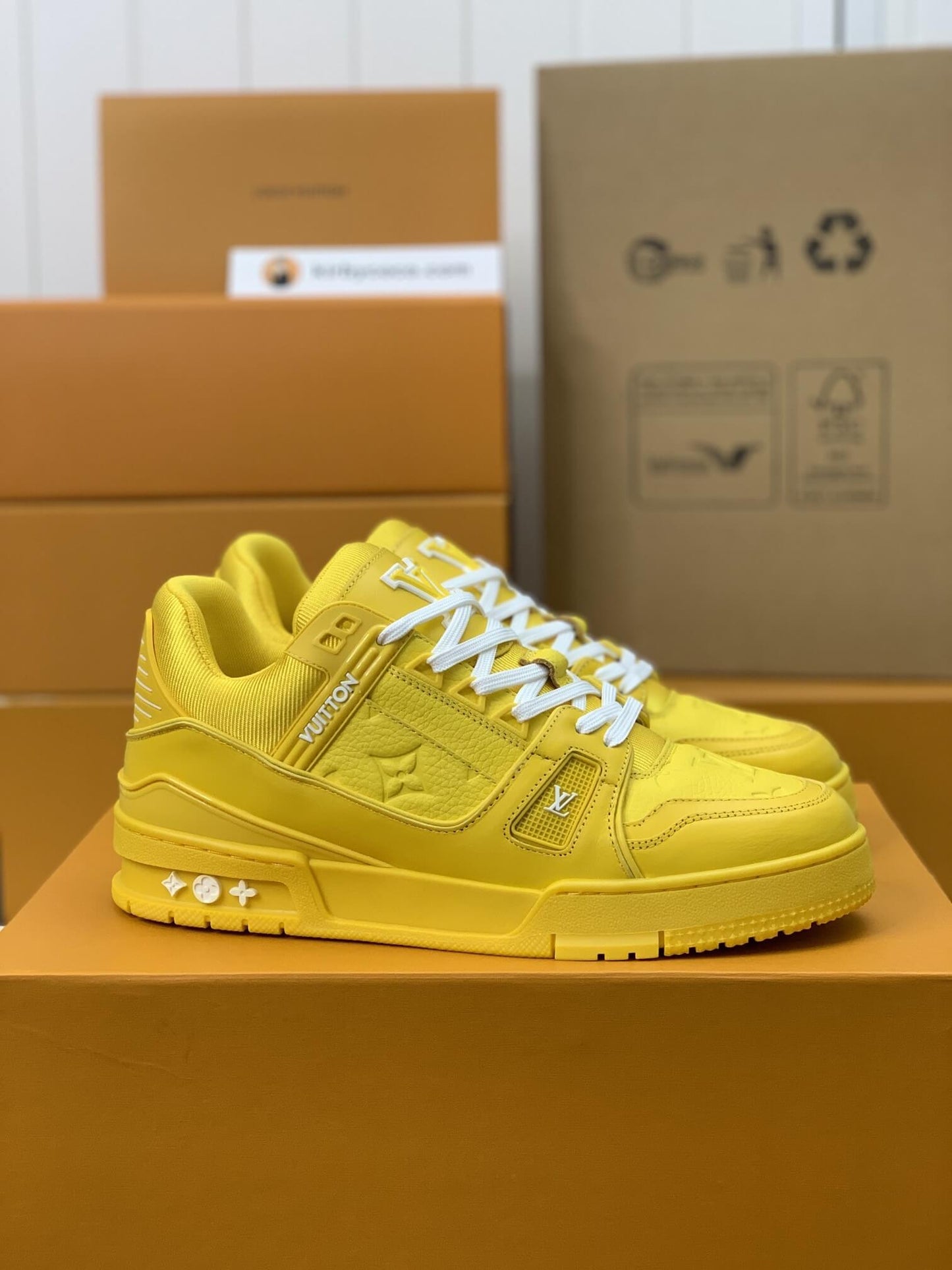 Louis Vuitton LV Trainer – Yellow Monogram Empreinte & Grained Leather
