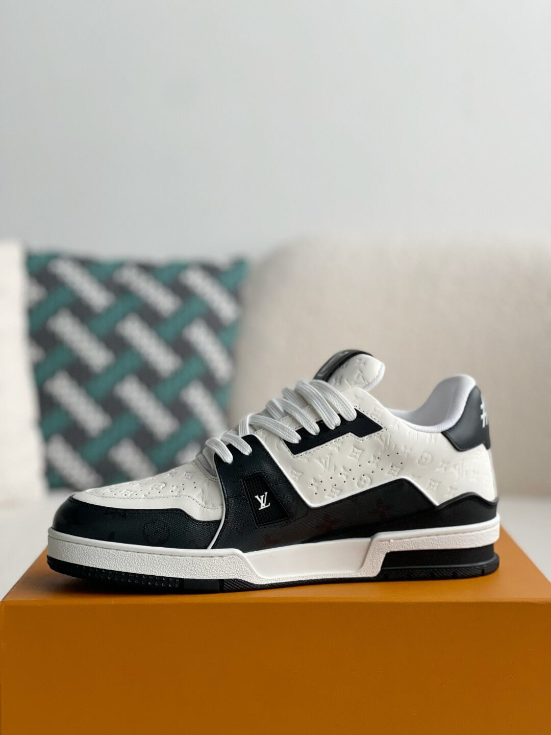 Louis Vuitton LV Trainer – Yellow & White Grained Calf Leather