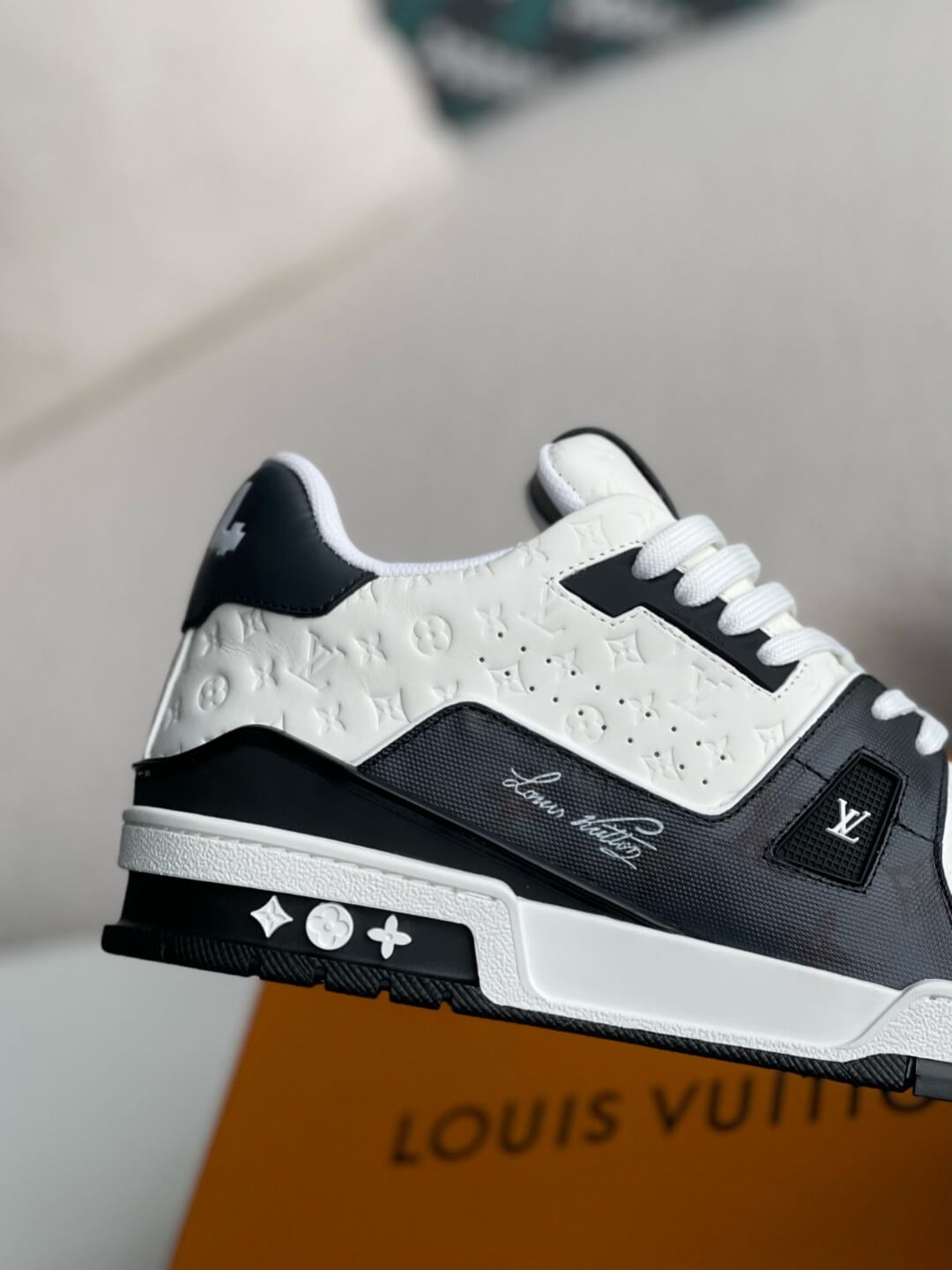 Louis Vuitton LV Trainer – Yellow & White Grained Calf Leather
