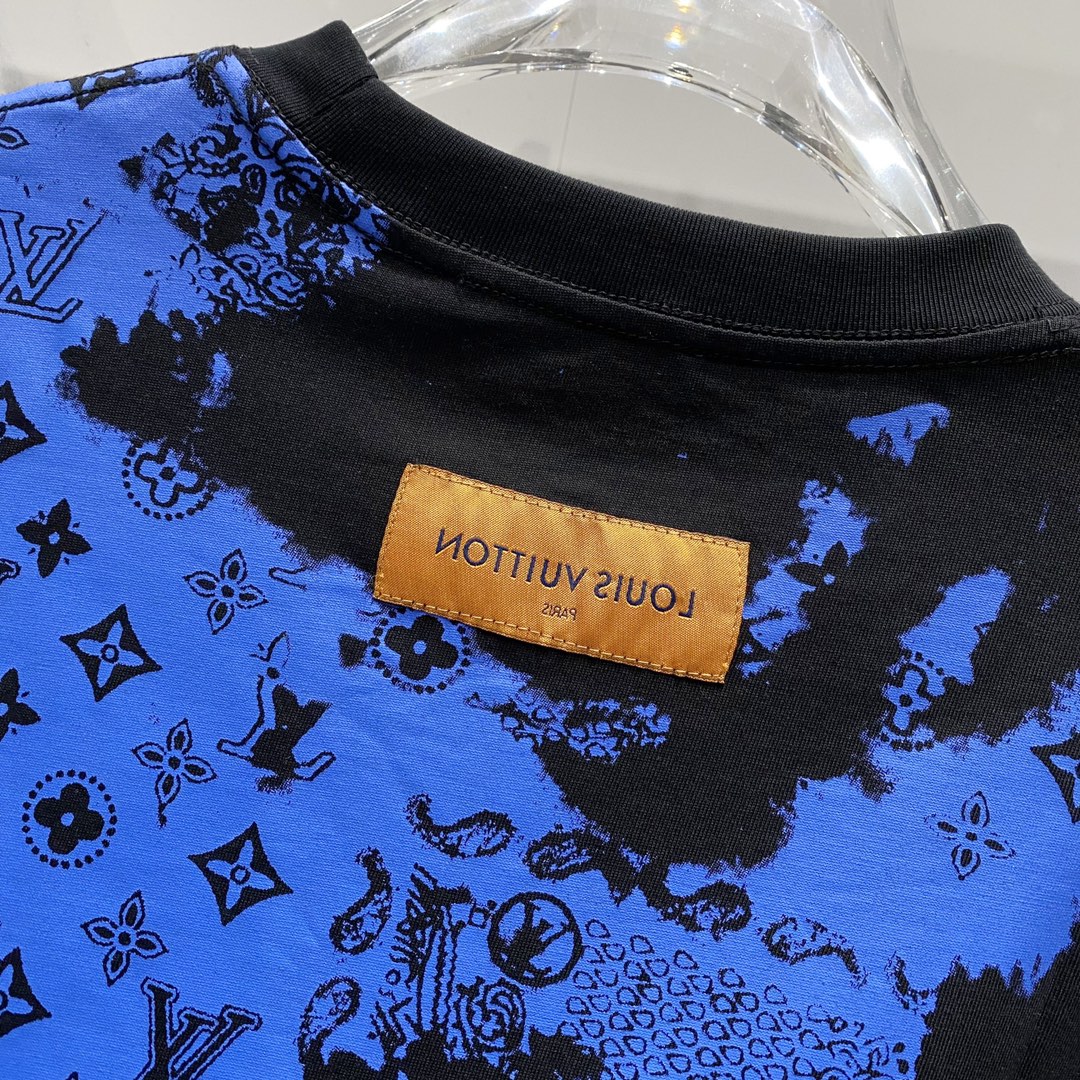Louis Vuitton Monogram Bandana T-Shirt – Black & Royal Blue