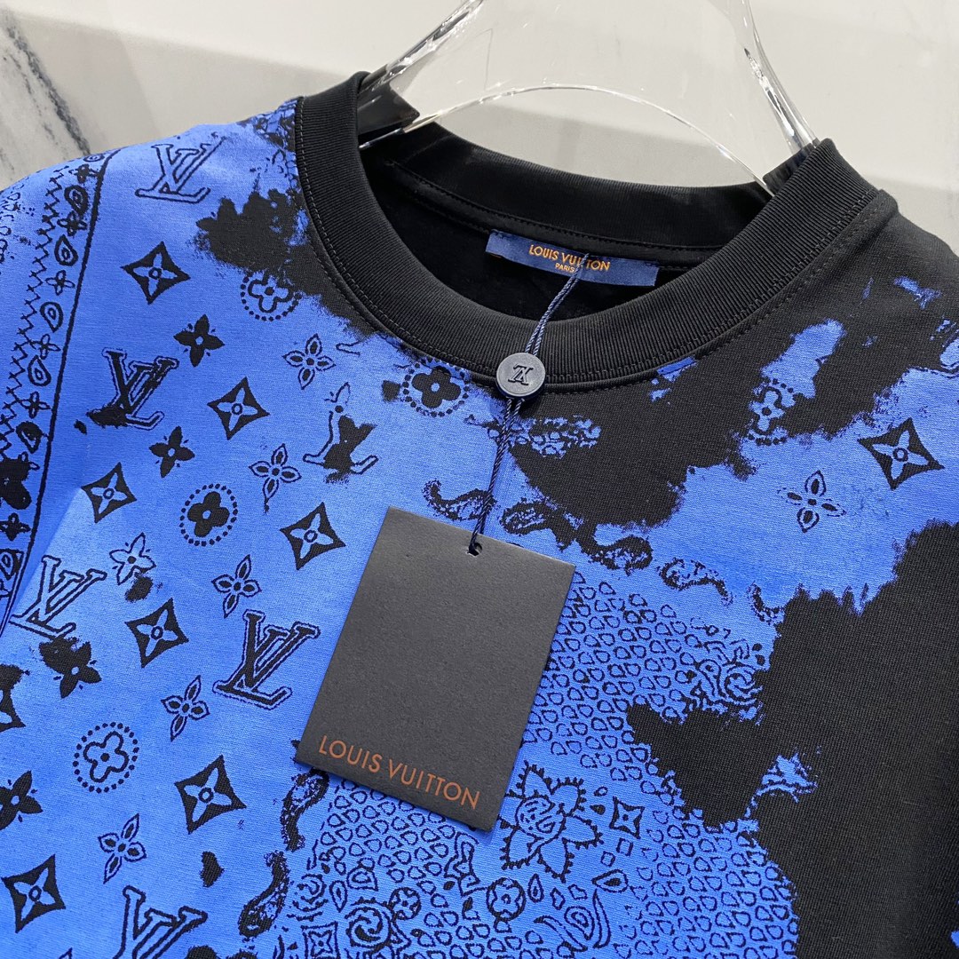 Louis Vuitton Monogram Bandana T-Shirt – Black & Royal Blue