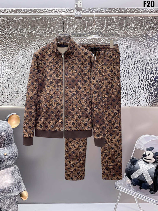 Louis Vuitton Monogram Bleached Effect Tracksuit Brown