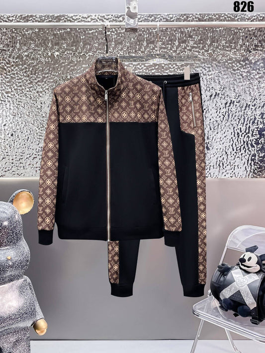 Louis Vuitton Monogram Block Technical Jersey Tracksuit Black