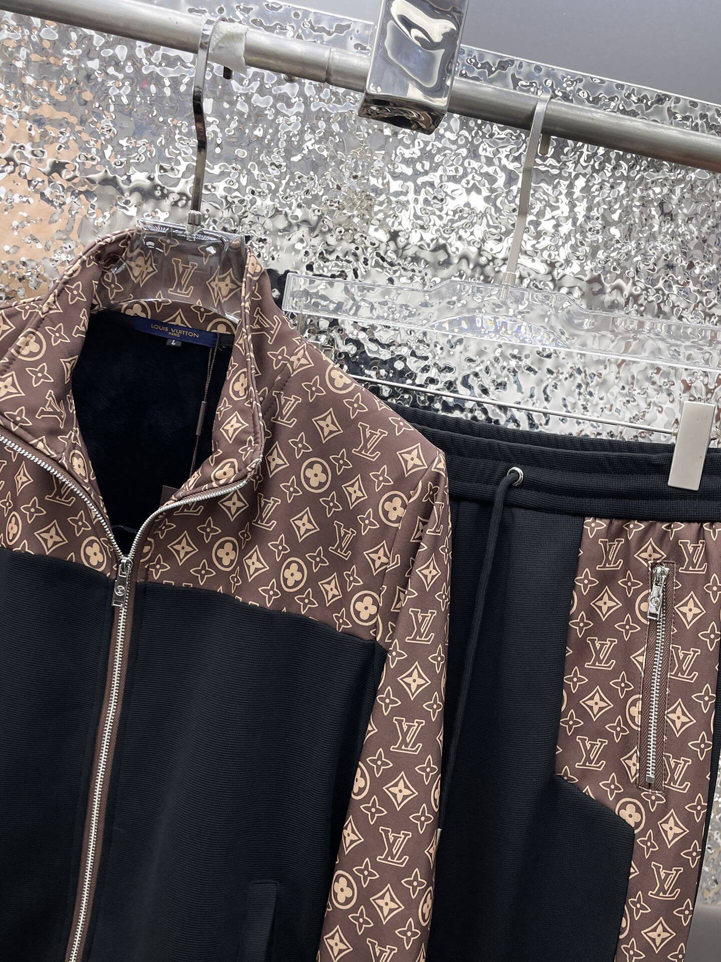 Louis Vuitton Monogram Block Technical Jersey Tracksuit Black