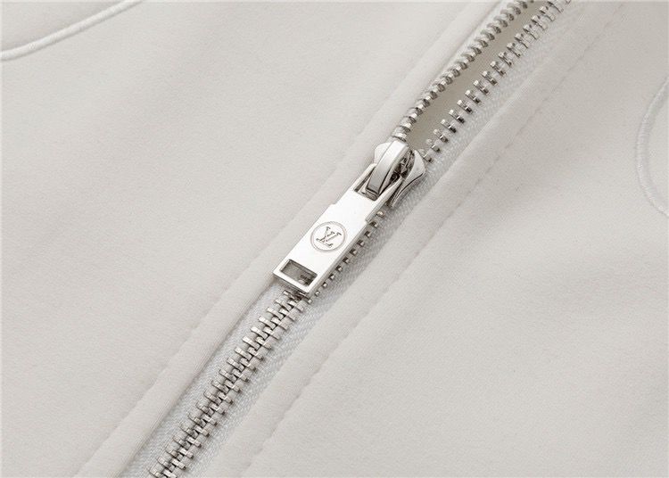 Louis Vuitton Monogram Embossed Cotton Tracksuit White Zip-Up Jacket and Jogger Pants Set