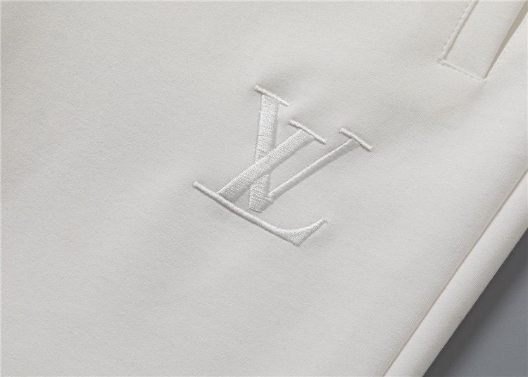 Louis Vuitton Monogram Embossed Cotton Tracksuit White Zip-Up Jacket and Jogger Pants Set