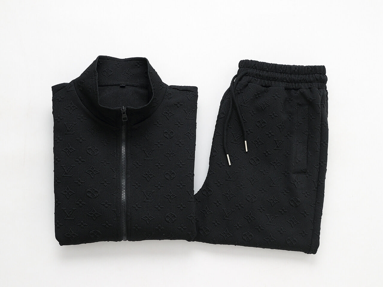 Louis Vuitton Monogram Embossed Technical Tracksuit Black
